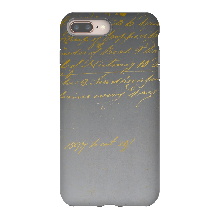 iPhone 7 plus StrongFit Golden Handwriting by Andrea Haase