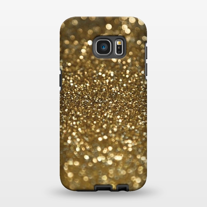 Galaxy S7 EDGE StrongFit Glittering Faux Gold Glitter by Andrea Haase