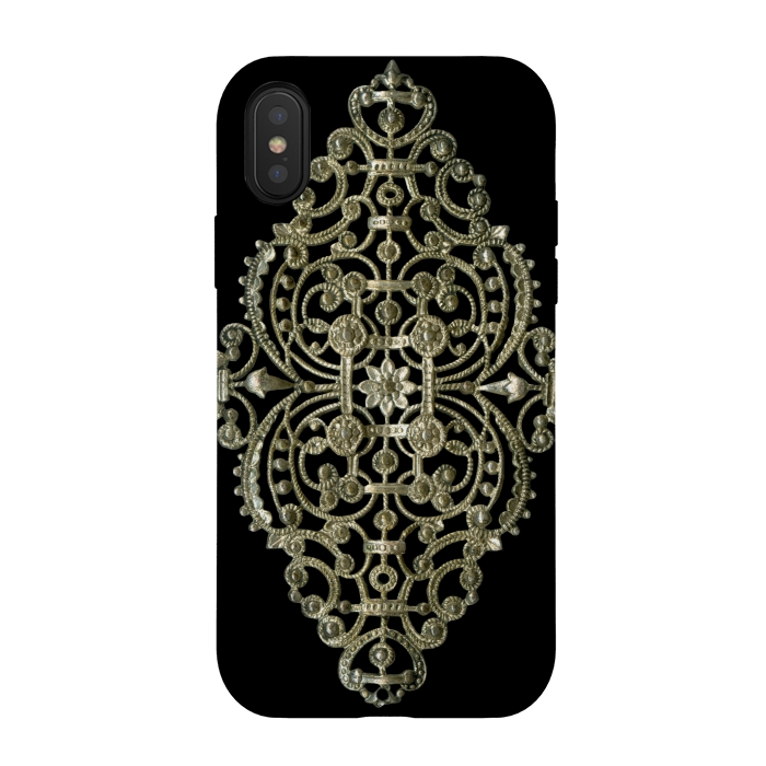 iPhone Xs / X StrongFit Golden Ornamental Jewelry by Andrea Haase