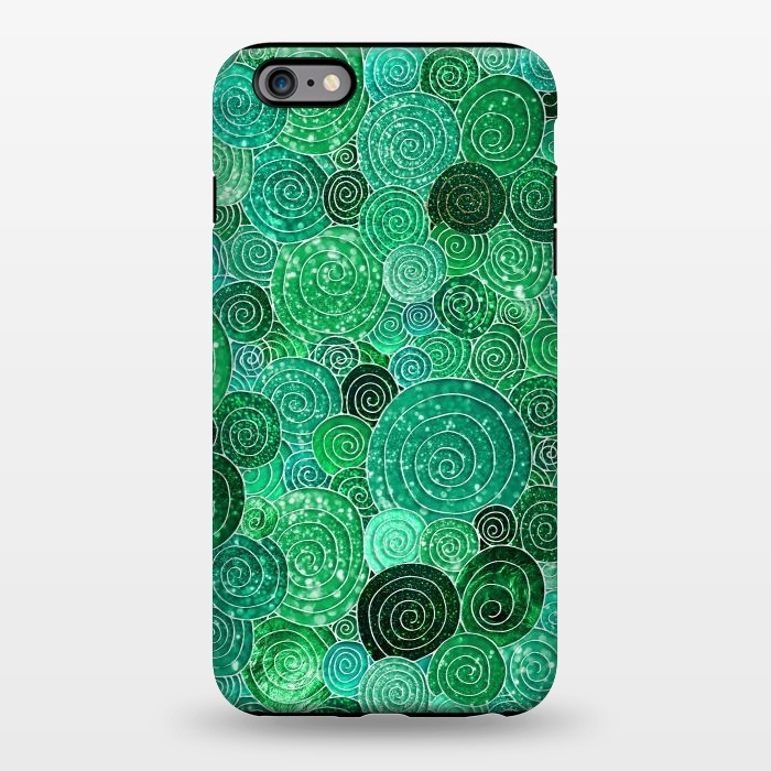 iPhone 6/6s plus StrongFit Green Circles Polka dots Glitter Pattern by  Utart