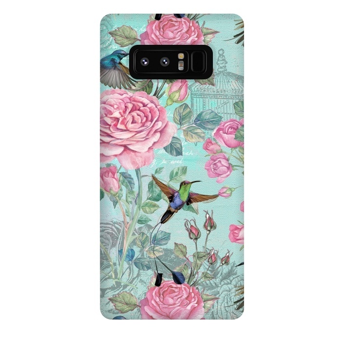 Galaxy Note 8 StrongFit Vintage Roses and Hummingbirds by  Utart