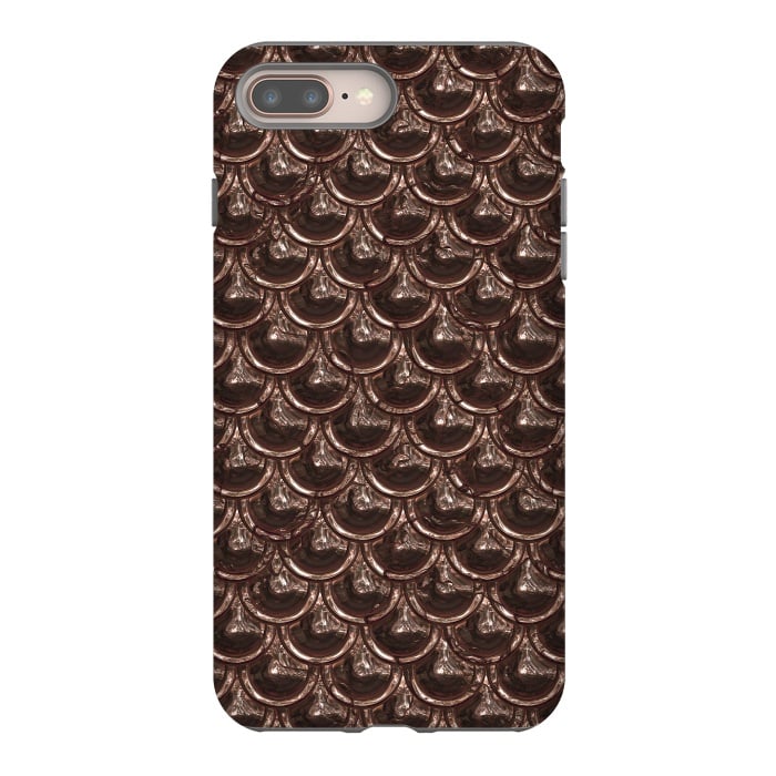 iPhone 7 plus StrongFit Brown Copper Metal Scales by Andrea Haase