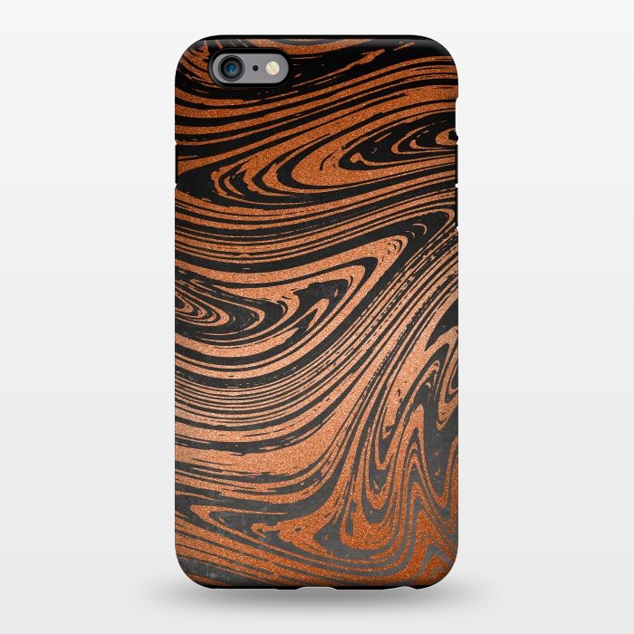 iPhone 6/6s plus StrongFit Copper Black Faux Marble 2 by Andrea Haase