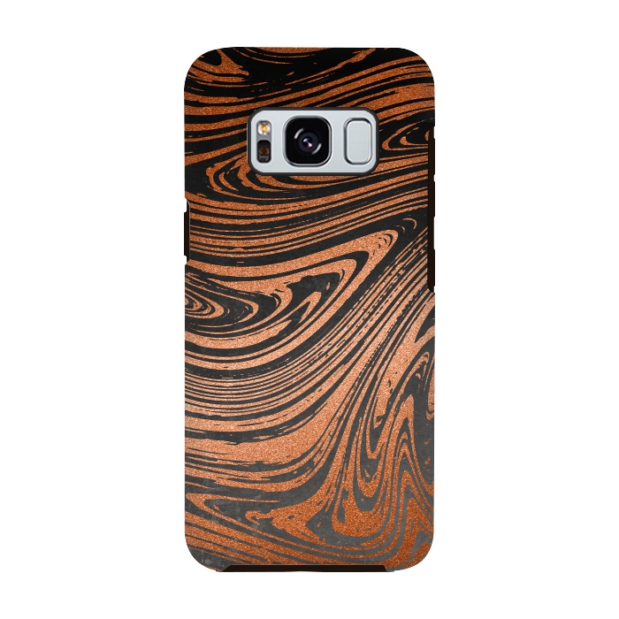 Galaxy S8 StrongFit Copper Black Faux Marble 2 by Andrea Haase