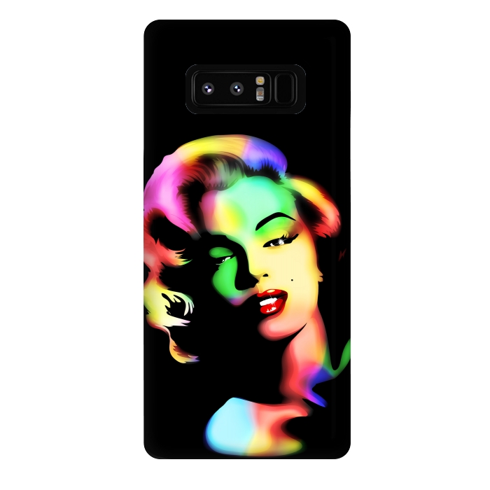 Galaxy Note 8 StrongFit Marilyn Monroe Rainbow Colors  by BluedarkArt