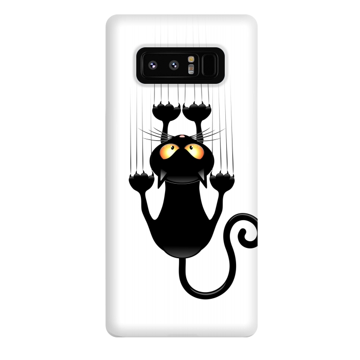 Galaxy Note 8 StrongFit Fun Cat Cartoon Scratching Wall by BluedarkArt