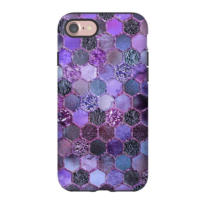 iPhone 7 StrongFit Purple Metal Honeycomb Pattern by  Utart