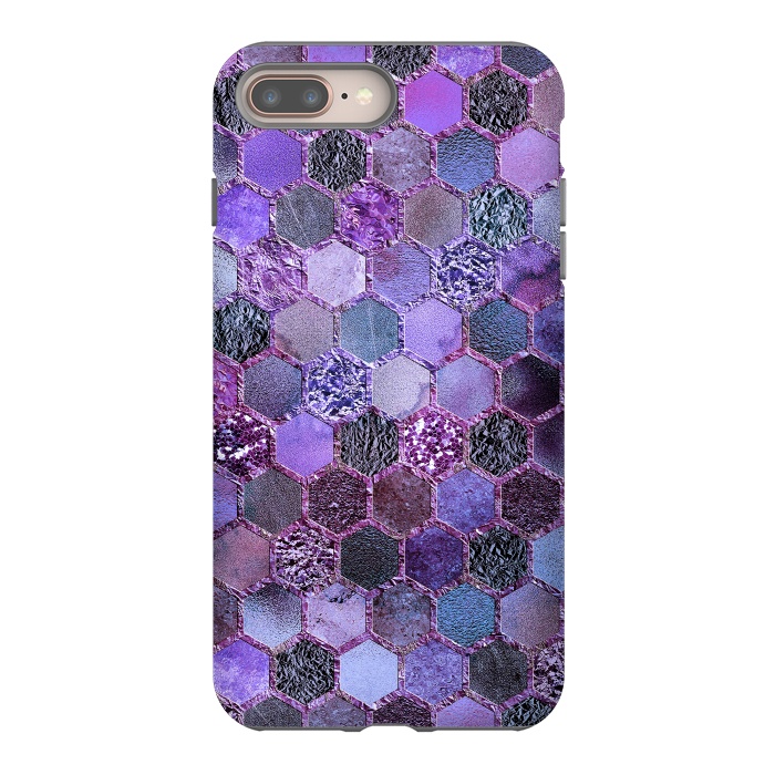 iPhone 7 plus StrongFit Purple Metal Honeycomb Pattern by  Utart