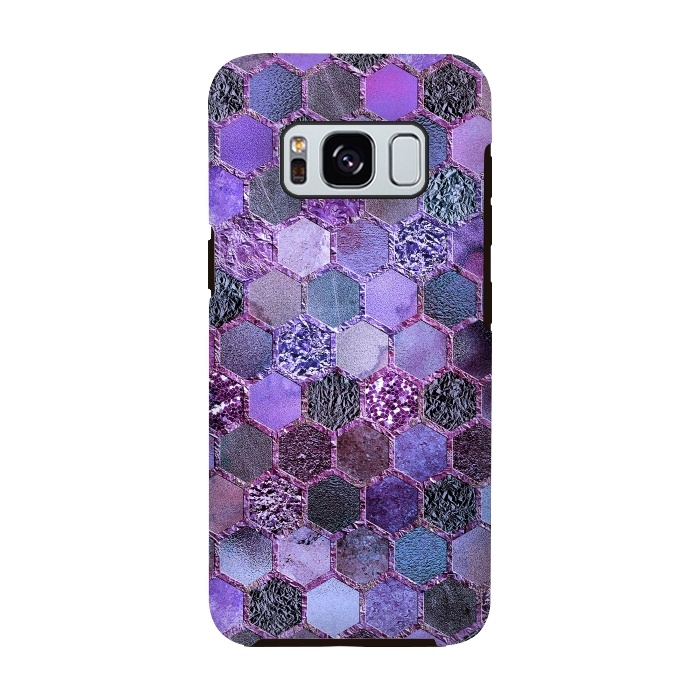 Galaxy S8 StrongFit Purple Metal Honeycomb Pattern by  Utart