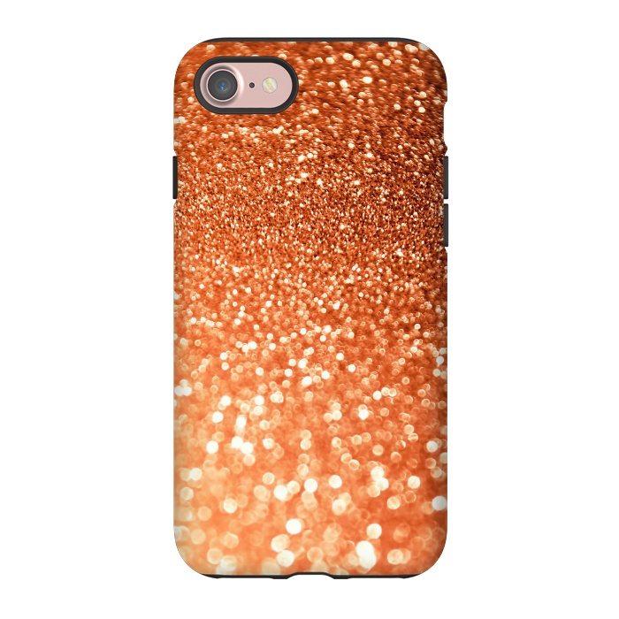 iPhone 7 StrongFit Peach Faux Glitter by  Utart
