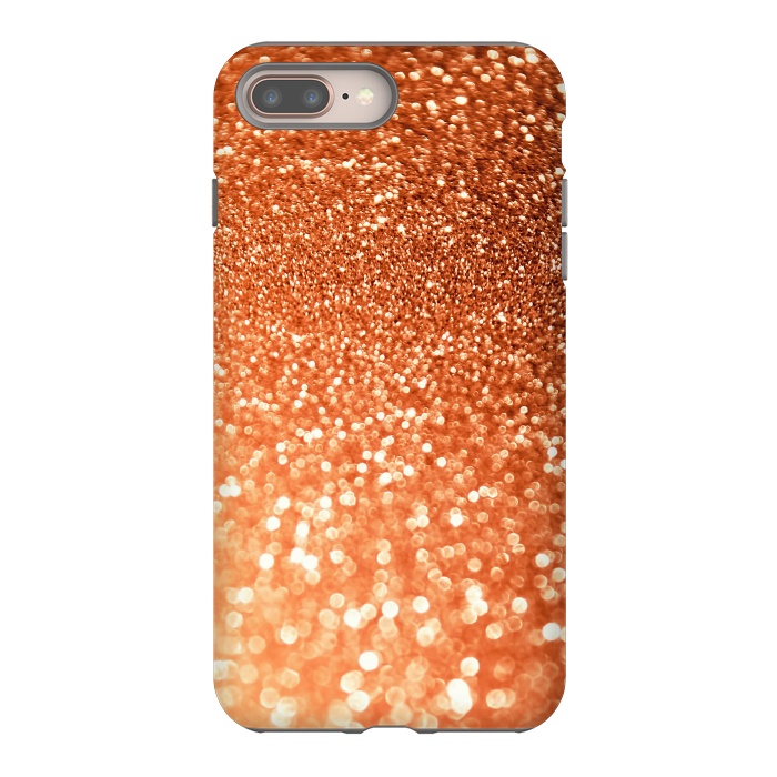 iPhone 7 plus StrongFit Peach Faux Glitter by  Utart