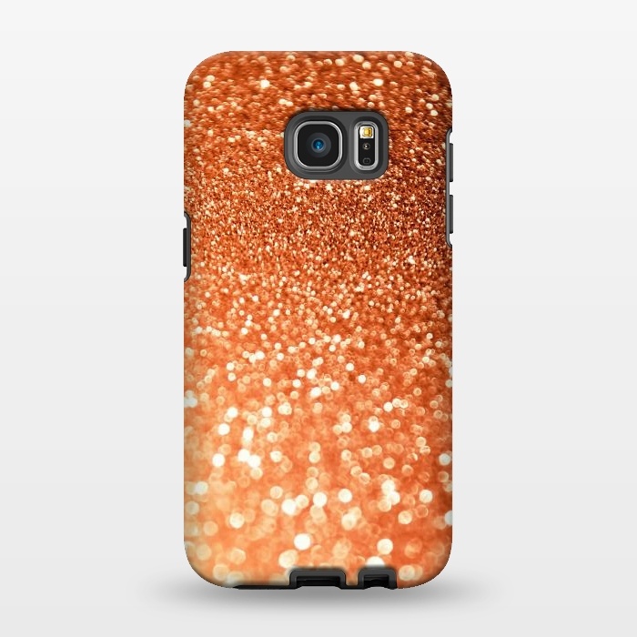 Galaxy S7 EDGE StrongFit Peach Faux Glitter by  Utart