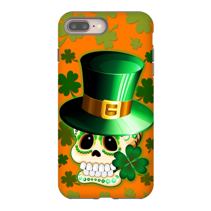 iPhone 7 plus StrongFit St Patrick Lucky Irish Skull Cartoon  by BluedarkArt