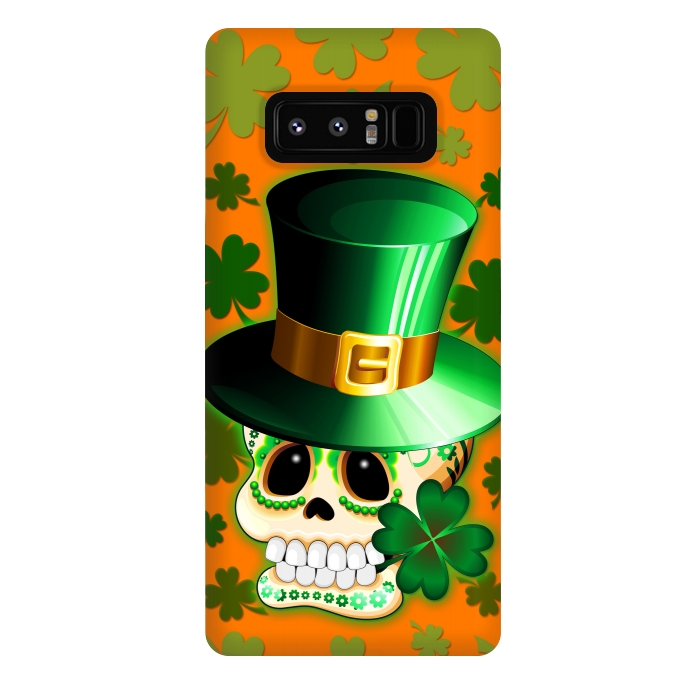 Galaxy Note 8 StrongFit St Patrick Lucky Irish Skull Cartoon  by BluedarkArt