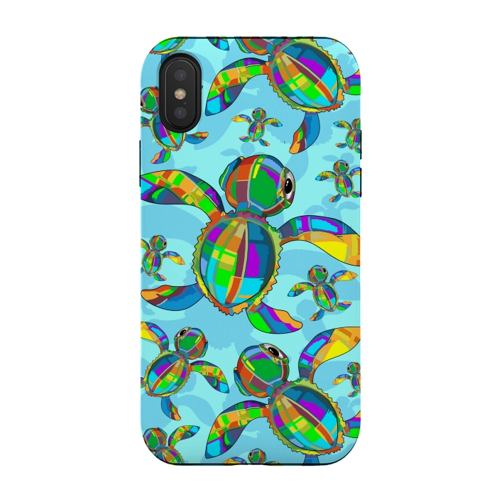 iPhone Xs / X StrongFit Baby Sea Turtle Fabric Toy by BluedarkArt