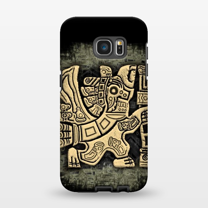 Galaxy S7 EDGE StrongFit Aztec Eagle Warrior by BluedarkArt