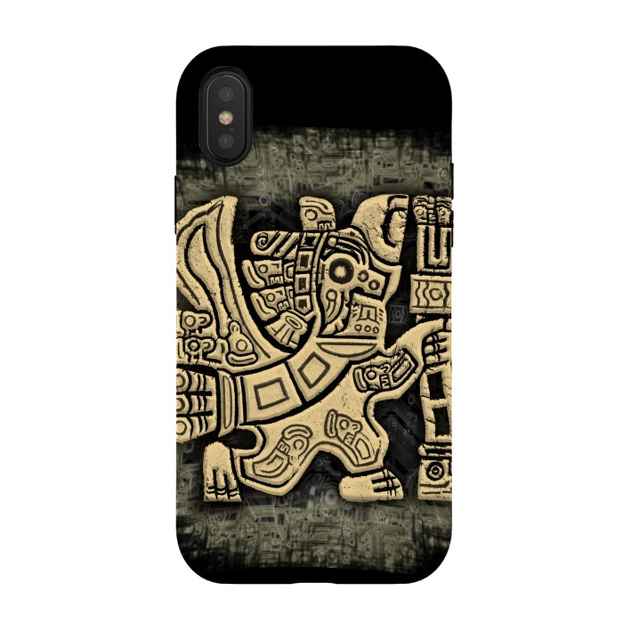 iPhone Xs / X StrongFit Aztec Eagle Warrior by BluedarkArt