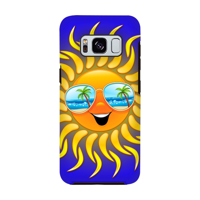 Galaxy S8 StrongFit Summer Sun Cartoon with Sunglasses by BluedarkArt