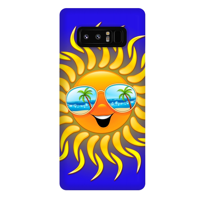 Galaxy Note 8 StrongFit Summer Sun Cartoon with Sunglasses by BluedarkArt