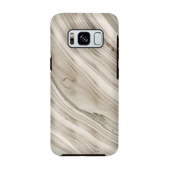 Galaxy S8 StrongFit Greige Faux Marble Elegance 2 by Andrea Haase