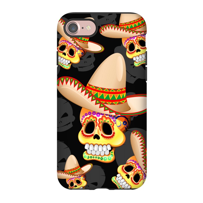 iPhone 7 StrongFit Mexico Sugar Skull with Sombrero by BluedarkArt