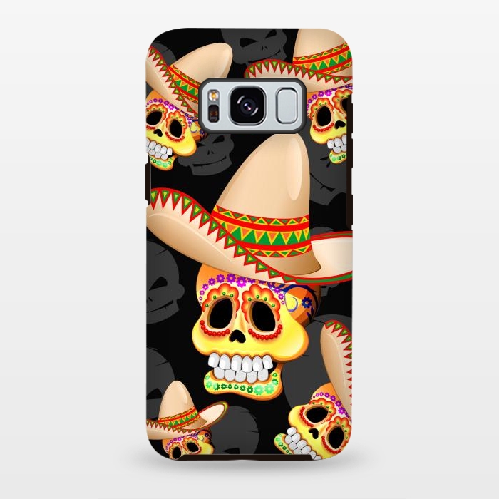 Galaxy S8 plus StrongFit Mexico Sugar Skull with Sombrero by BluedarkArt