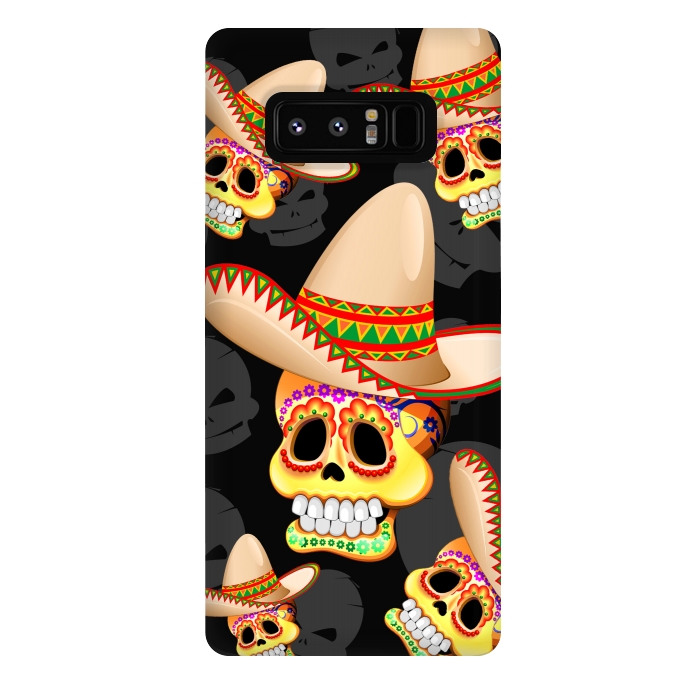 Galaxy Note 8 StrongFit Mexico Sugar Skull with Sombrero by BluedarkArt