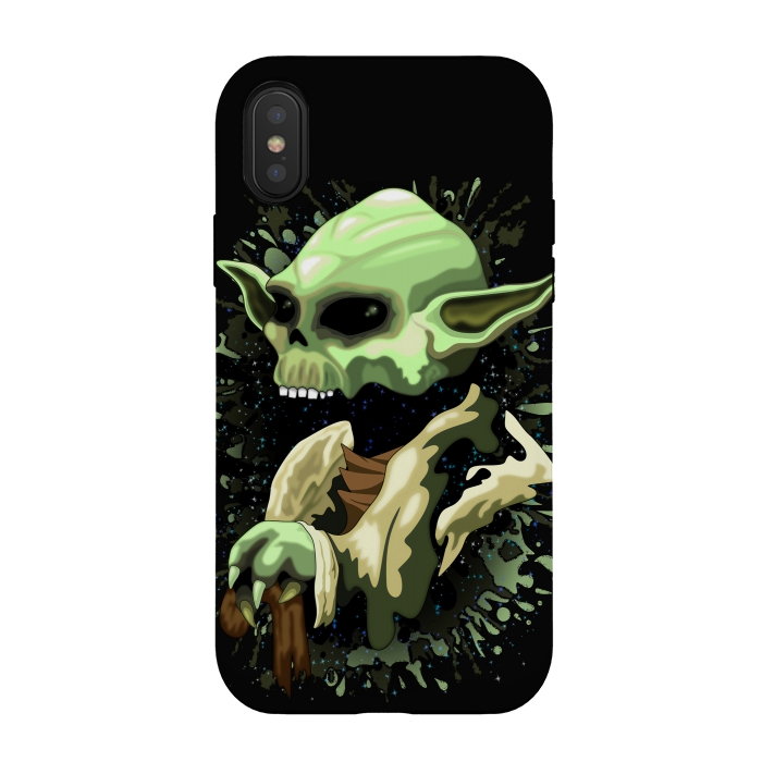 iPhone Xs / X StrongFit Yoda Jedi Master Skull by BluedarkArt