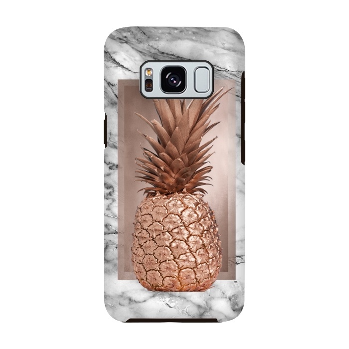 Galaxy S8 StrongFit Copper Pineapple on Gray Marble  by  Utart
