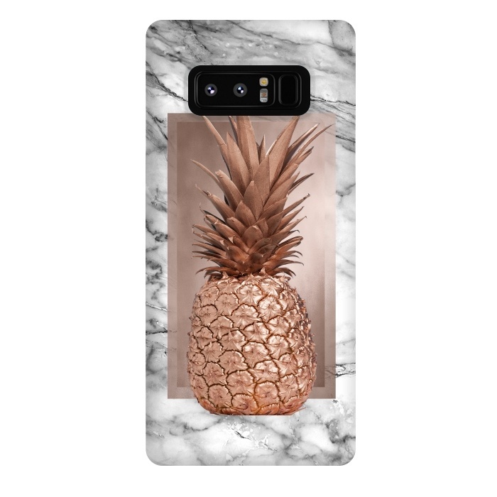 Galaxy Note 8 StrongFit Copper Pineapple on Gray Marble  by  Utart