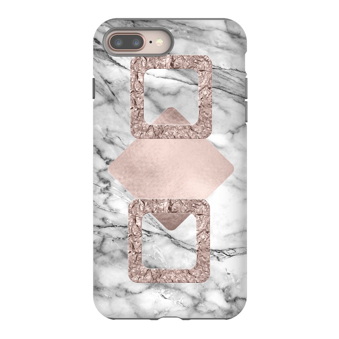 iPhone 7 plus StrongFit Rose Gold Geometric Shapes on Marble by  Utart