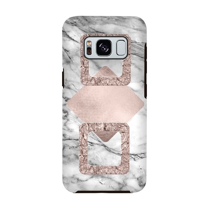 Galaxy S8 StrongFit Rose Gold Geometric Shapes on Marble by  Utart