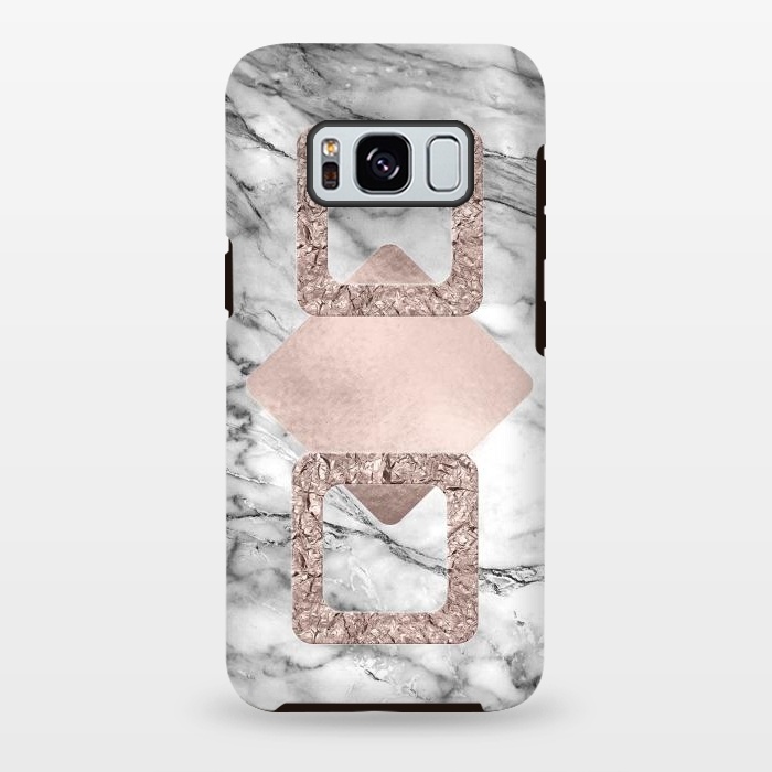 Galaxy S8 plus StrongFit Rose Gold Geometric Shapes on Marble by  Utart