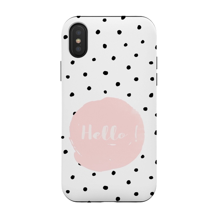 iPhone Xs / X StrongFit Hello on polka dots  by  Utart
