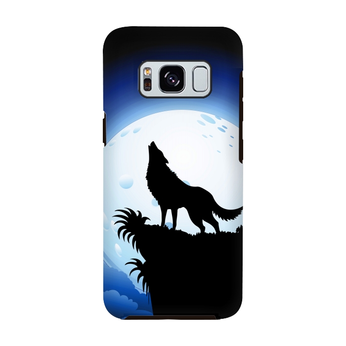 Galaxy S8 StrongFit Wolf Howling at Blue Moon by BluedarkArt