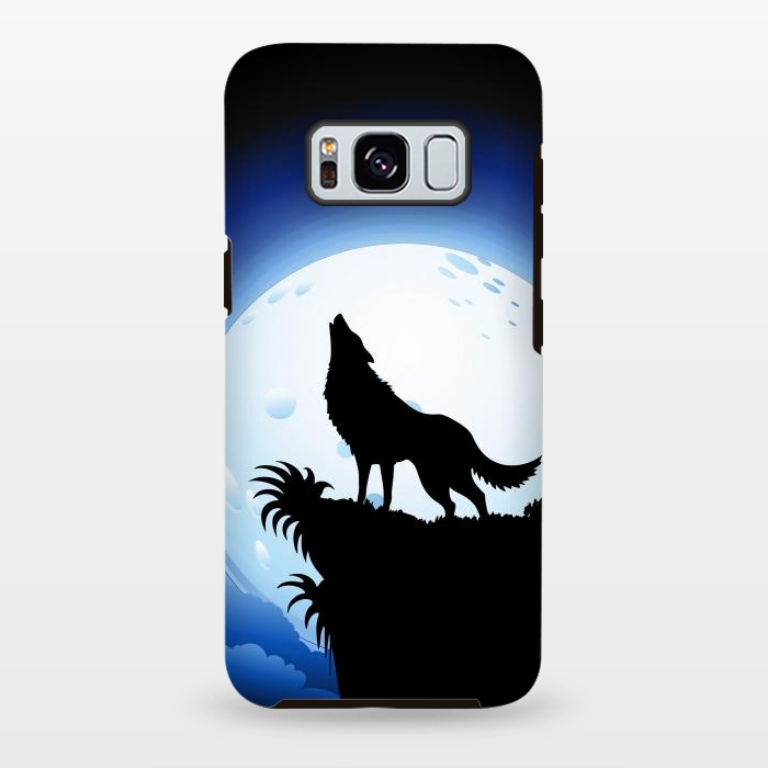 Galaxy S8 plus StrongFit Wolf Howling at Blue Moon by BluedarkArt