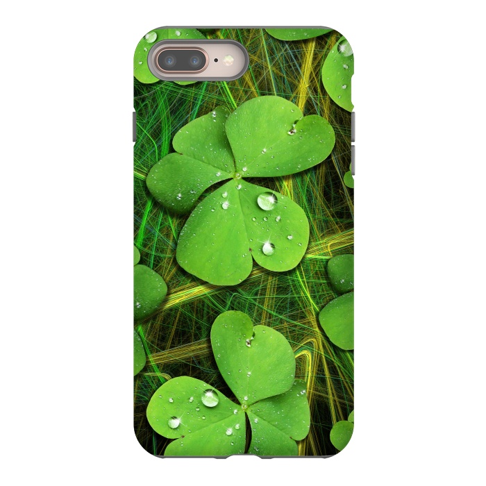 iPhone 7 plus StrongFit Shamrocks St Patrick with Dew Drops by BluedarkArt