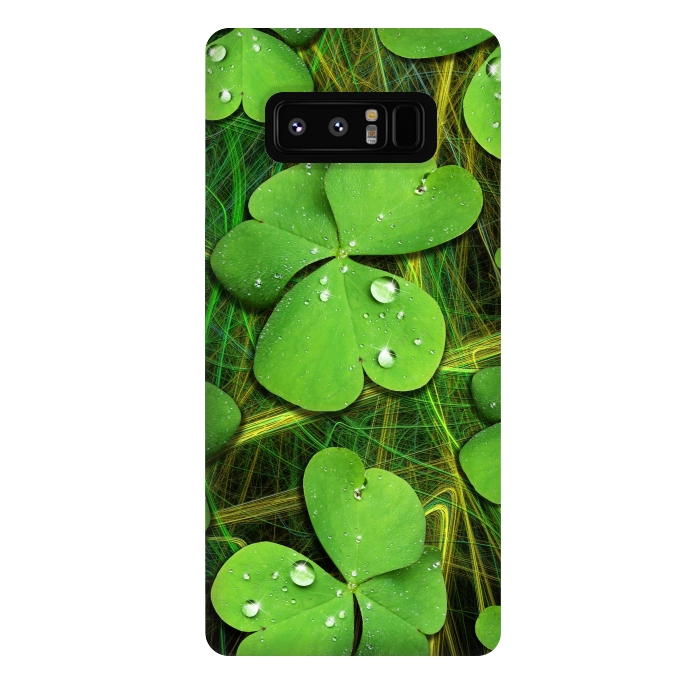 Galaxy Note 8 StrongFit Shamrocks St Patrick with Dew Drops by BluedarkArt