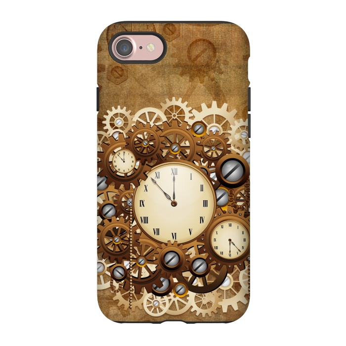 iPhone 7 StrongFit Steampunk Clocks and Gears Vintage Style  by BluedarkArt