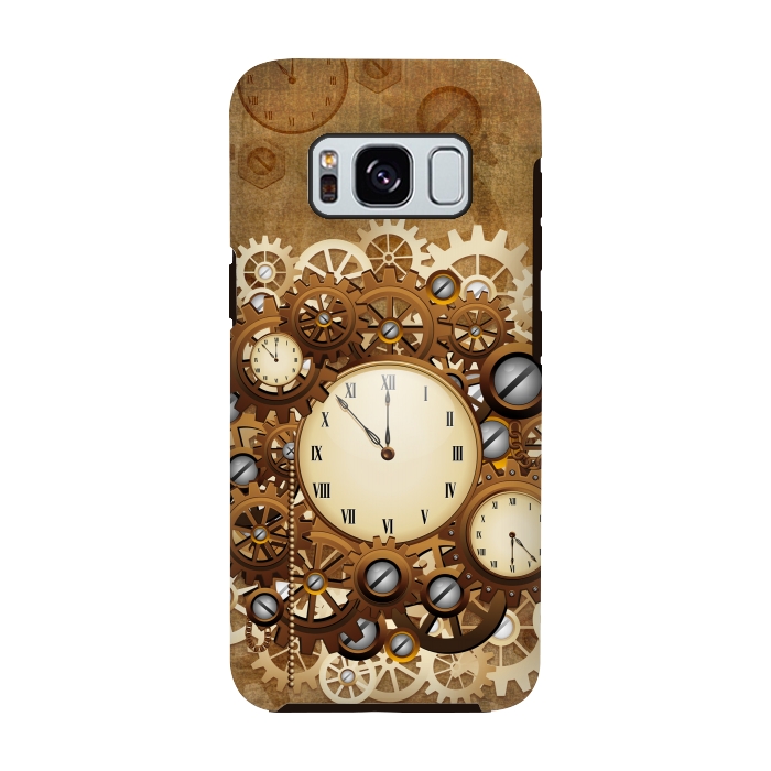 Galaxy S8 StrongFit Steampunk Clocks and Gears Vintage Style  by BluedarkArt