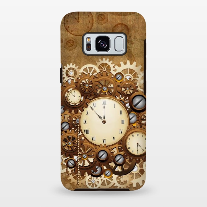 Galaxy S8 plus StrongFit Steampunk Clocks and Gears Vintage Style  by BluedarkArt