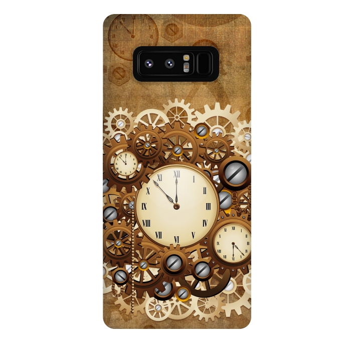 Galaxy Note 8 StrongFit Steampunk Clocks and Gears Vintage Style  by BluedarkArt