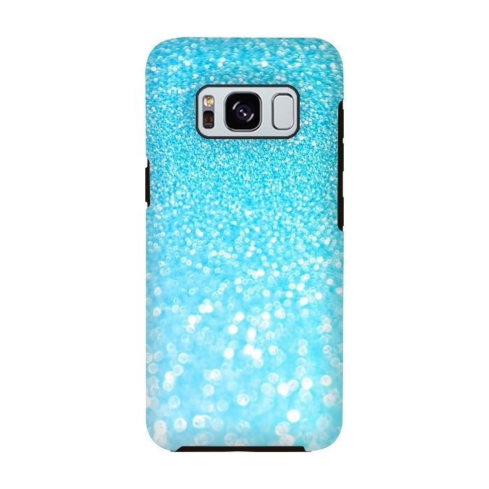 Galaxy S8 StrongFit Sky Blue Faux Glitter by  Utart