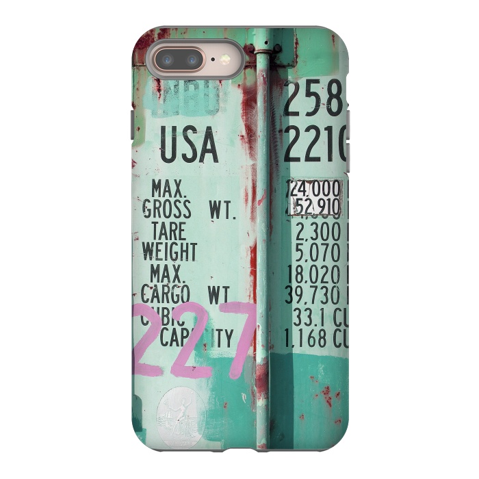 iPhone 7 plus StrongFit Turquoise Grafitti Container by Andrea Haase