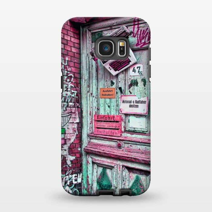 Galaxy S7 EDGE StrongFit Urban Grunge Door by Andrea Haase