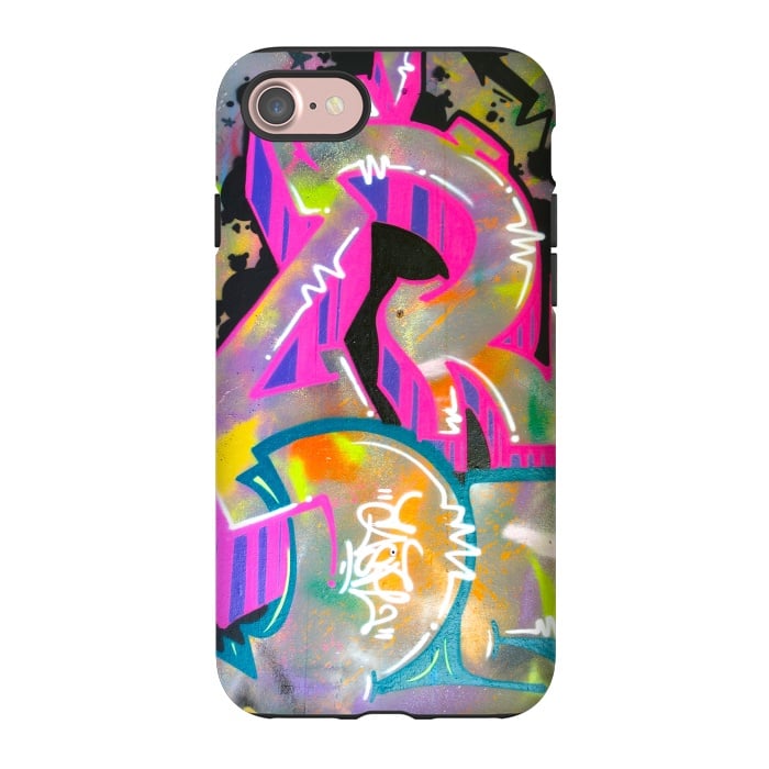 iPhone 7 StrongFit Colorful Grafitti Tag by Andrea Haase
