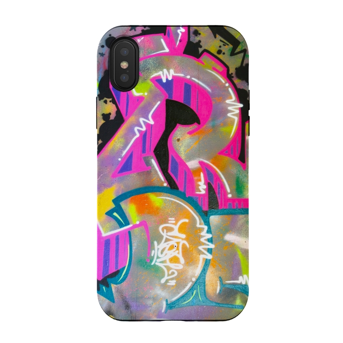 iPhone Xs / X StrongFit Colorful Grafitti Tag by Andrea Haase