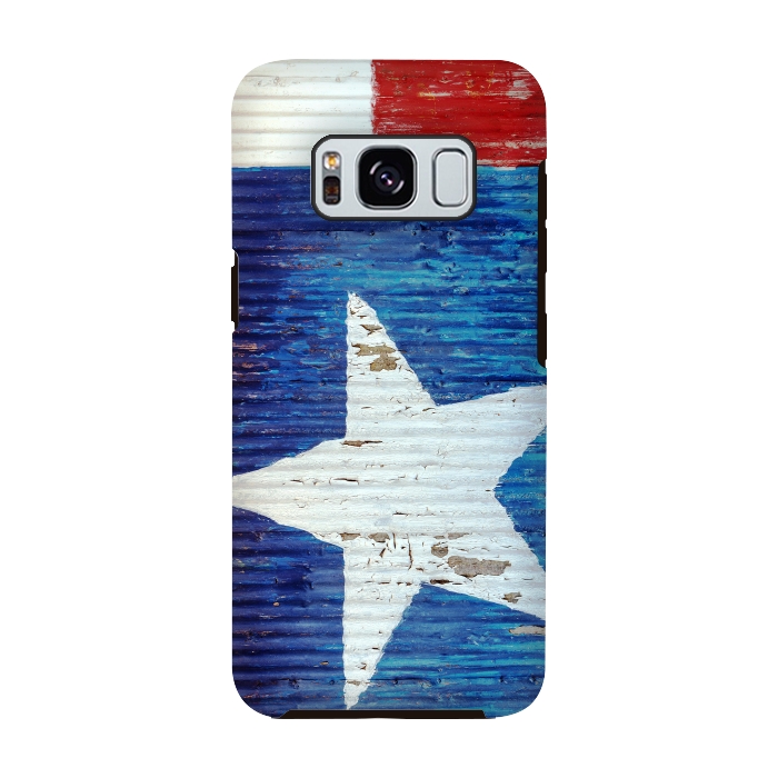 Galaxy S8 StrongFit Texas Flag On Distressed Metal by Andrea Haase