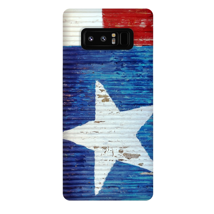 Galaxy Note 8 StrongFit Texas Flag On Distressed Metal by Andrea Haase
