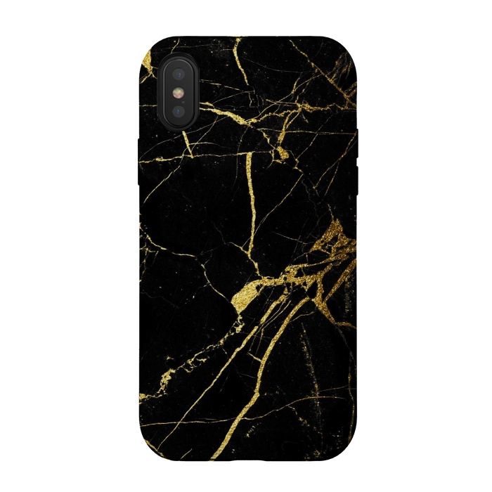 iPhone Xs / X StrongFit  Black-Gold Marble Impress by ''CVogiatzi.